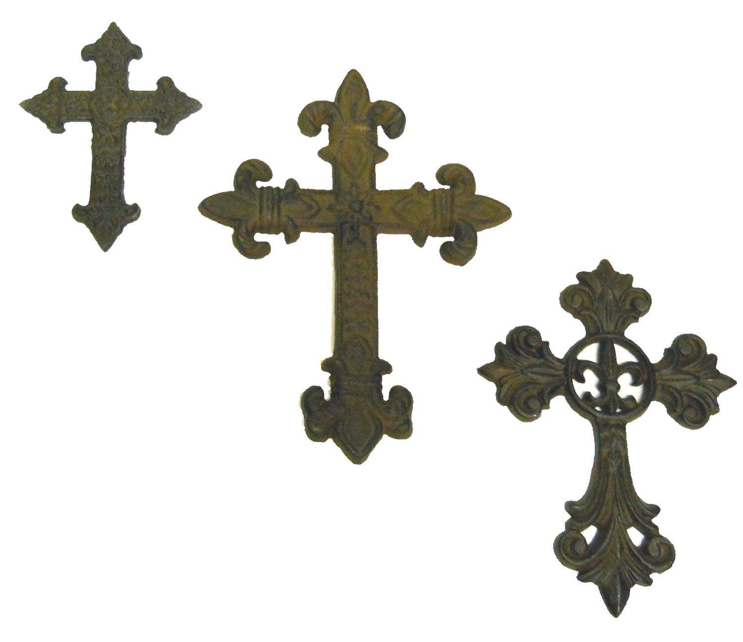Cast iron Crosses 3pc wall gothic medieval crosset1 Crucifixes & Crosses Carvers Olde Iron 
