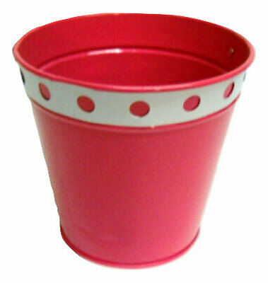 3pc 6" BRIGHT Pink Buckets flower pail metal Baskets, Pots & Window Boxes Carvers Olde Iron 
