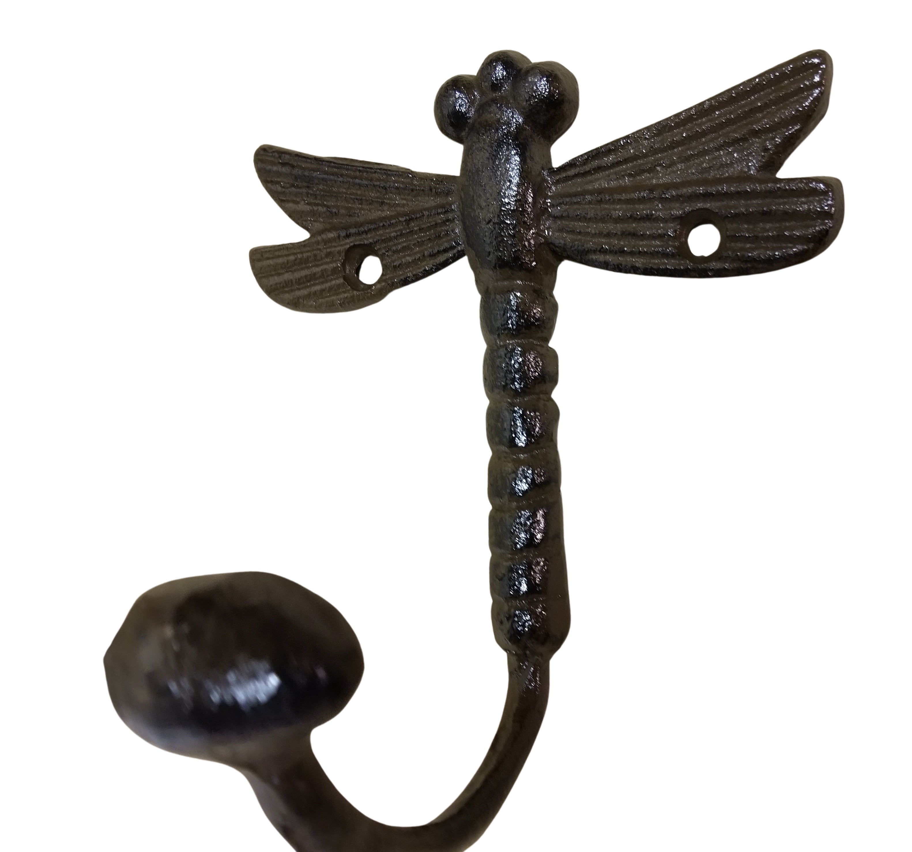 Dragonfly Towel Bar 24" Cast Iron Brown Finish bathroom accessory Carvers Olde Iron 