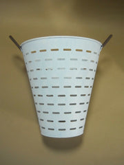 3pc Olive Buckets Baskets Pails Metal White Washed Centerpieces & Table Décor Carvers Olde Iron 