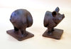 2 pc Cast Iron Pig Bookends Heavy Heirloom Quality Bookends Carvers Olde Iron 