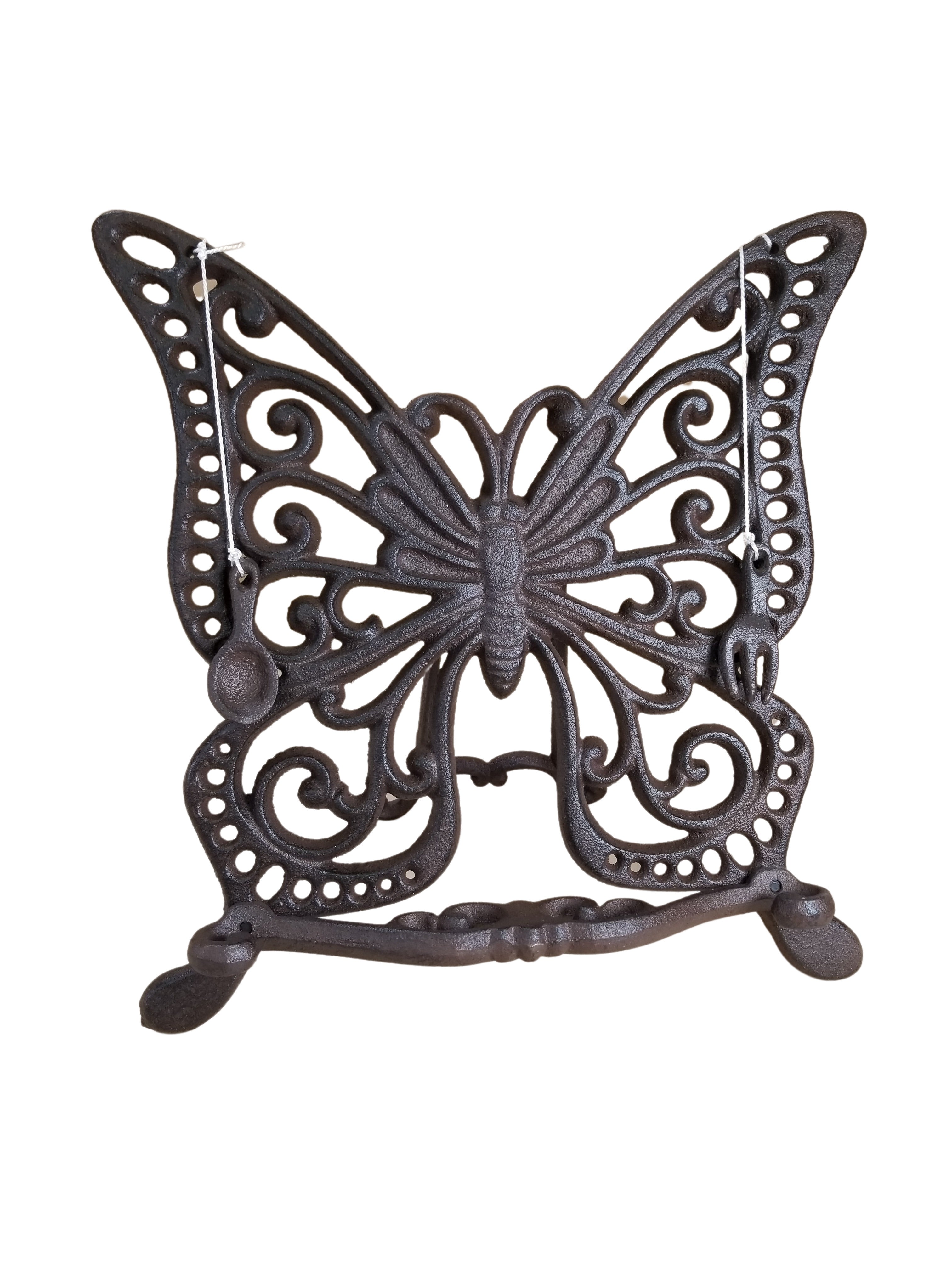 Brown Butterfly Cook Book Holder Cast Iron Stand, Adult Unisex, Size: One Size