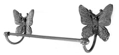 Cast Iron Butterfly Towel Bar 24" Rustic Brown Finish bath accessories Carvers Olde Iron 