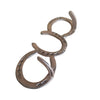 Cast Iron Horseshoe Wall Rack Two Hooks Rustic Brown w/hardware bathroom accessory Carver's Olde Iron 