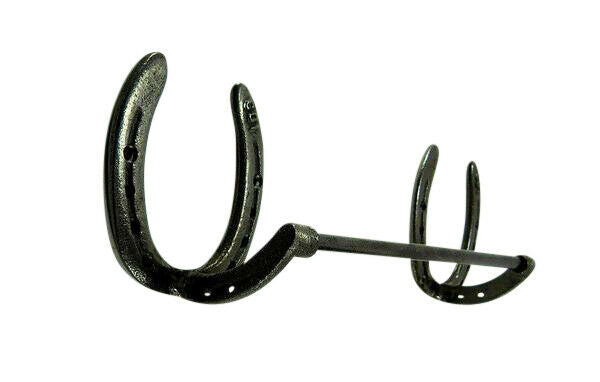 Black Iron Horseshoe Bath Set 5 pc wall mount w/screws bath accessories Carvers Olde Iron 