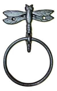 Cast Iron Butterfly 4" Towel Ring rustic brown with matching hardware