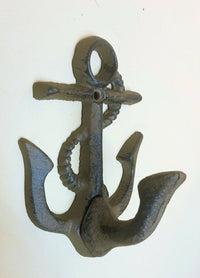 10 pc Cast Iron Fleur de Lys Wall Hook set for Bath or Kitchen