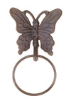 Cast Iron Butterfly 5" Towel Ring rustic brown with matching hardware towel ring Carvers Olde Iron 