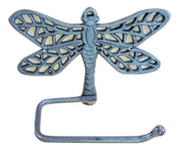4 pc Cast Iron Dragonfly Bathroom Accessory Set Rustic Brown