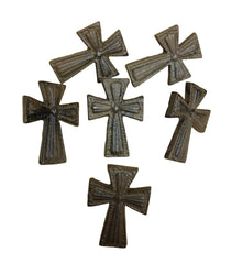 6 pc Cast Iron Byzantine Nail Cross for Crafters furniture embellishment, craft Carvers Olde Iron 