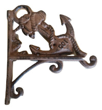 2 pc Cast Iron 8" Large Anchor Wall Hook Sets Rustic Brown