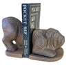 2 pc Cast Iron Bulldog Playing Bookends Bookends Carvers Olde Iron 