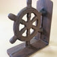 Heavy Nautical Ships Wheel Bookends Cast Iron Vintage Look Book Ends Carvers Olde Iron 