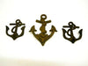 3 pc Nautical Decor Anchor Hooks Cast Iron Wall Hooks & Hangers Carvers Olde Iron 