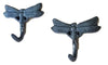 2 pc Natural Cast Iron Dragonfly Wall Hooks with hardware wall hooks Carvers Olde Iron 