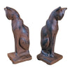 Cast Iron Pair Cat Bookends Heavy Rustic Brown COI bookends Carvers Olde Iron 