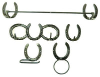 10 pc Cast Iron Fleur de Lys Wall Hook set for Bath or Kitchen