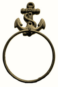 Cast Iron Butterfly 4" Towel Ring rustic brown with matching hardware