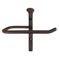 Rustic Brown Horseshoe Standing Toilet Paper Holder Cast Iron
